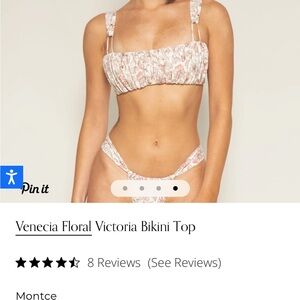Montce Venecia Floral Bikini TOP ONLY large